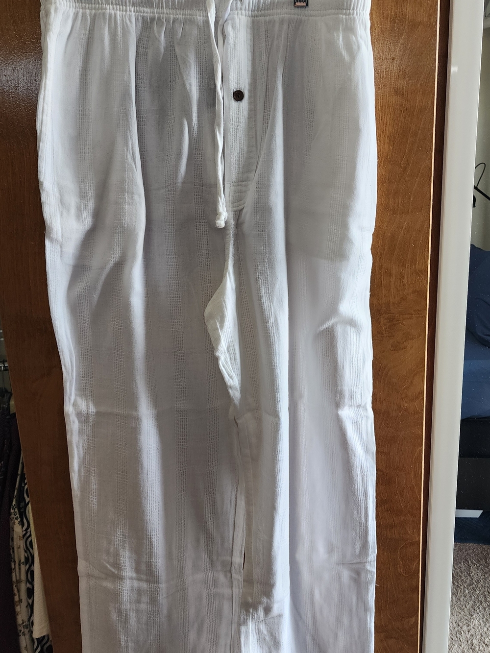 Perry Ellis White Lightweight Drawstring Men’s Pants